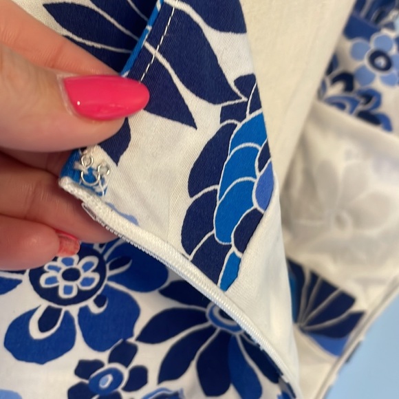 NWOT TAHARI ASL ruffle straps fit flare dress peek a boo back cotton stretch 6 - Picture 7 of 15